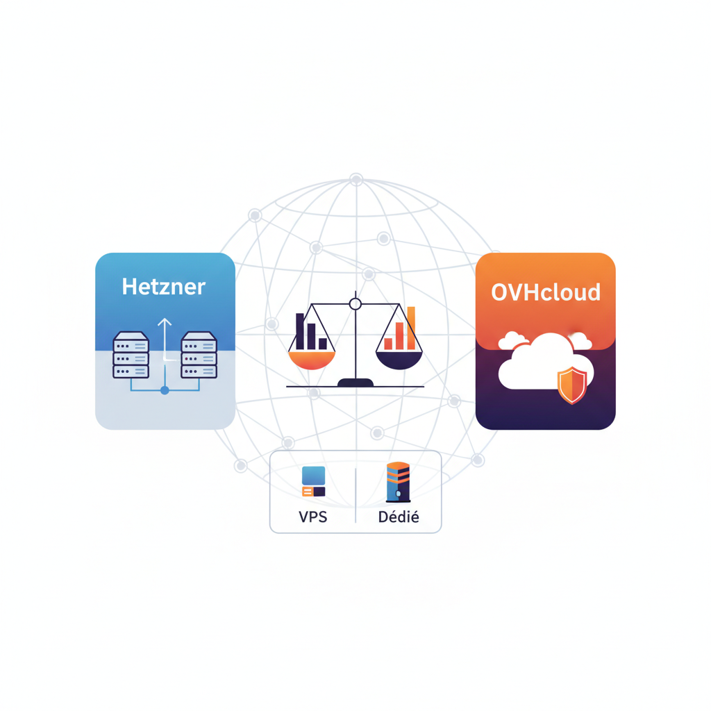 Hetzner vs OVHcloud : comparatif VPS et dedie 2026